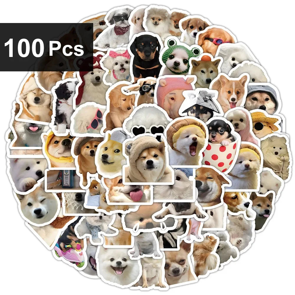 10/100/1000Pcs Funny Dog Stickers Cartoon Cute Decals Toy Guitar Phone Bicycle Laptop Notebook Luggage Car Graffiti Kids Sticker Quick Pick Grocers